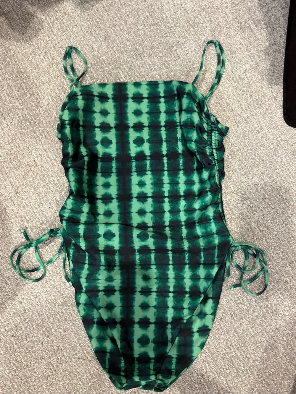 Skatie Raye Green and Black Tie-Dye in reggae One-Piece Swimsuit